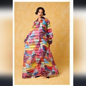 NWT Kai Collective Amira Technical Organza Oversized Long Sleeve Shirt Dress